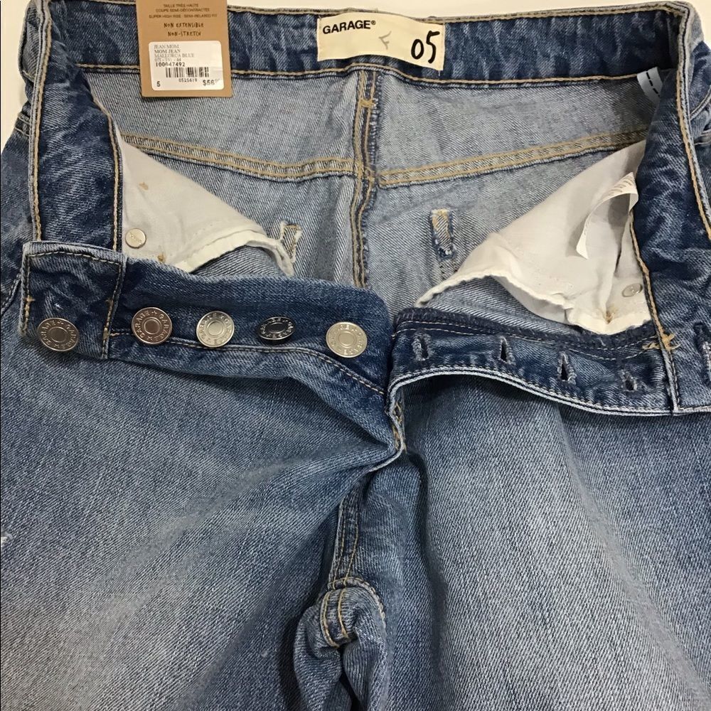 Garage Distressed MOM Straight Leg Jeans New With Tag Size 5 Junior - Picture 6 of 9